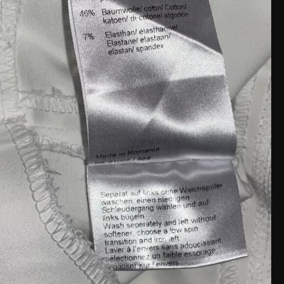 Rafaello Rossi 6/8 Penny Pants Sz 42 / 12 Solid White Cropped Stretch Flat Front - Picture 8 of 9